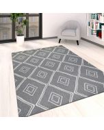 Cotton Rug Runner Grey Diamond by Viva Rug