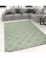 Cotton Rug Runner Trellis Green by Viva Rug