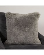 Grey Short Pile Sheepskin Cushion by Native