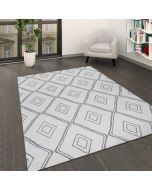 Cotton Rug Cream Grey Diamond by Viva Rug