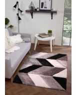 Ultimate Blazon Grey 3D Shaggy Rug