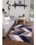 Ultimate Blazon Navy 3D Shaggy Rug