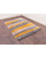 Ultimate Boston Lightning Ochre Striped Shaggy Rug