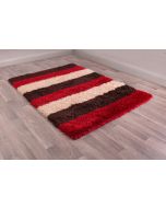 Ultimate Boston Lightning Red Striped Shaggy Rug