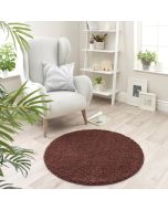 Origins Buddy Brown Washable Plain Circle Rug