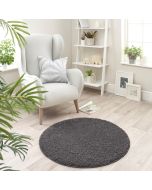 Origins Buddy Charcoal Washable Plain Circle Rug