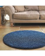 Origins Buddy Midnight Blue Washable Plain Circle Rug