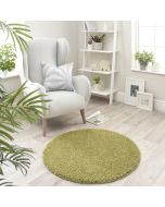 Origins Buddy Olive Washable Plain Circle Rug