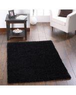 Origins Chicago Black Polyester Plain Rug