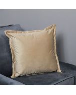 Beige Velvet Cushion - Feather Filled by Native