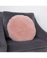 Pink Short Pile Sheepskin Circle Cushion by Native