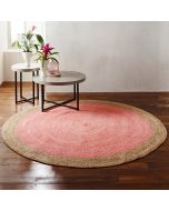 Milano Soft Jute Rug with Pale Pink Centre by Native