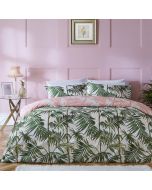Parlour Palm Tree Duvet Cover Set Blush/Green By RIVA