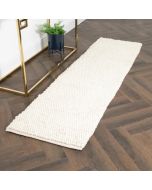 Cream Bubble Runner Wool Rug by Native