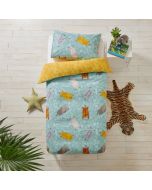 Wild Friends Kids Duvet Cover Set Teal By RIVA