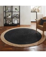 Milano Soft Jute Rug with Charcoal Centre by Native 