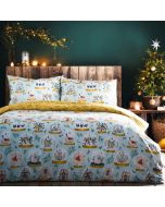 Twelve Days of Christmas Festive Duvet Cover Set Blue By RIVA