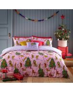 Purrfect Christmas Duvet Cover Set Pink/Lilac By RIVA