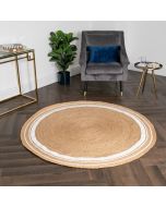 Striped Round Jute Rug by Native
