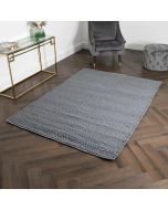 Large Knitted Grey Wool Rug by Native