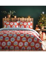 Twelve Days of Christmas Festive Duvet Cover Set Red By RIVA