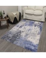 Fenix G5536 Blue/Creem Abstract Design Rug by Euro Tapis