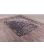 Ultimate Flossy Silver Plain Shaggy Rug 