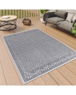 Outdoor Rug Grey Greek Key Border by Viva Rug 