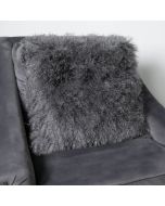 Grey Curly Sheepskin Cushion by Native