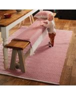 Hug Rug Woven Herringbone Coral Pink Rug