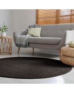HMC Jute Braided 4200 Black Plain Circle Rug  
