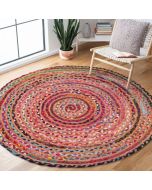 HMC Jute Braided 4201 Multi Circle Rug 