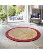 Origins Jute Raspberry Bordered Circle Rug