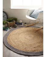 Jute Border-Grey-Circle-150cm-Lifestyle