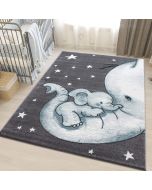 Grey Blue Kids Elephant Nursery Rug by Viva Rug