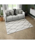 Parma 07180A Ivory-Grey Geometric Design Rug by Euro Tapis