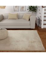 HMC Luxe Faux Fur Natural Plain Shaggy Rug