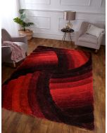 Ultimate Mumbai Red Modern Shaggy Rug 1