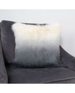 Ivory/Charcoal Goatskin Ombre Cushion by Native