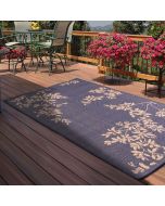 Rug Style Outdoor Leaves Blue Rug 
