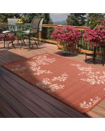 Rug Style Outdoor Leaves Terracotta Rug 