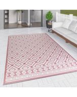 Outdoor Rug Dusky Pink Cream Diamond by Viva Rug 