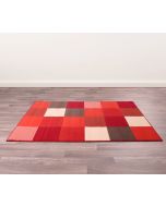 Rug Style Modern Poly Pixels Red Rug 