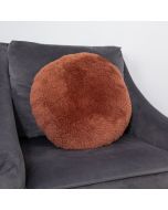 Coral Short Pile Sheepskin Circle Cushion by Native
