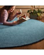 Origins Reef Petrol Blue Plain Circle Rug