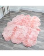 Sextuple Blush Pink Sheepskin Rug by Native