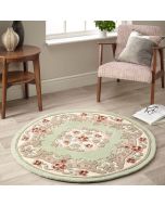 Origins Shensi Green Traditional Circle Rug 