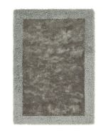 Origins Shimmer Border Silver Shaggy Rug