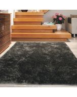 Origins Shimmer Charcoal Polyester Shaggy Rug