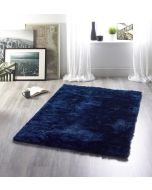 Origins Shimmer Indigo Polyester Shaggy Rug
